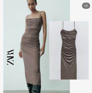 Zara Ruched Midi Dress