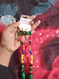 Boho Beaded Necklace &amp; Earring Set