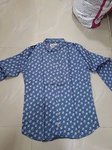 Men's Blue Floral Print Shirt