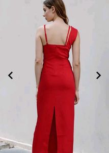 new with tag Elegant Red One-Shoulder Dress