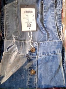 Denim Button-Up Cami Top