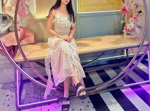 Chic Polka Dot Ruffle Maxi Dress