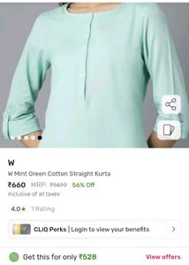 Light Green Kurta with Button Neck