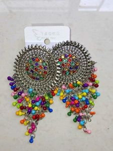 Bohemian Multi-Color Jhumka Earrings