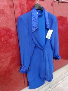 Stylish Blue Jacket with Embellishments top