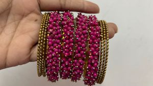 Set of Pink &amp; Gold Bangles