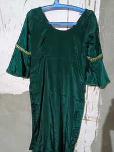 Elegant Green Silk Kurta Palazzo Set