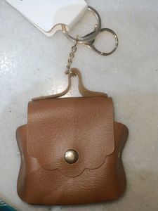 Zudio Brown Leather Keychain Pouch