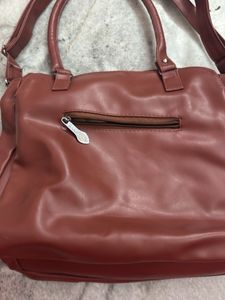 Chic Brown Faux Leather Handbag
