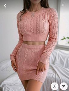 Twist Detail Cable Knit Pencil Skirt🇸‌🇦‌🇱‌🇪