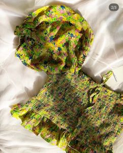 Smocked Puff Sleeve Floral Top