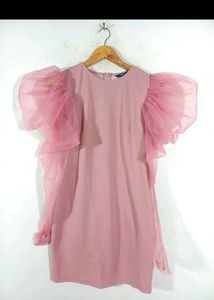 Pink Puff Sleeve Dress