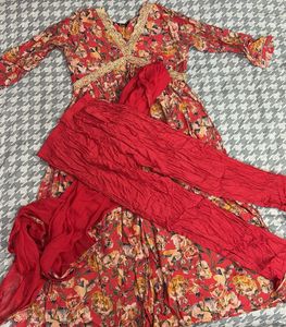 Floral Aliacut kurti set