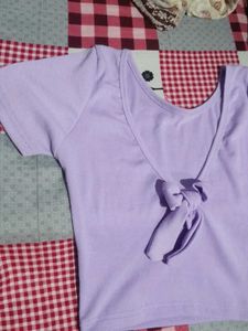 Lavender Basic Backless Tee