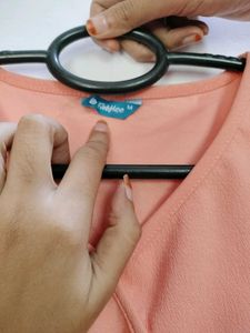 Peachy Puff Sleeve Wrap Top
