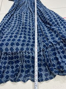 Elegant Blue bandhni Printed Ethnic Gown