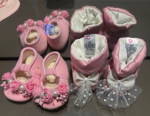 2 Adorable Pink Baby Shoes Set