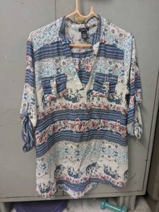 Bohemian Elephant Print Tunic Top