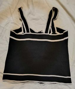 Chic Black Ribbed Knit Button-Up Top