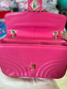 Pink Quilted Crossbody Bag