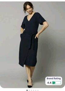 m&amp;s Navy Blue Wrap Dress
