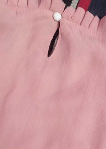 Pink Embroidered Kurta with Bell Sleeves
