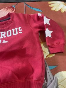 Kids Red Sweatshirt &amp; Grey Pants Set