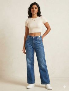 Women's Blue Wide Leg Jeans