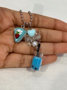 Kawaii Boba &amp; Cake Charm Keychain