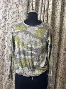 Camouflage Print Long Sleeve Top