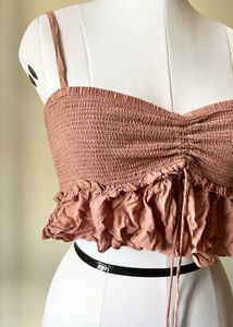 Smocked Ruffle Crop Top