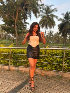 Chic Faux Leather Mini Skirt waist 26inches