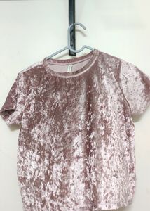 Pink Velvet Crop Top Size Small