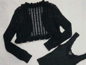 Sheer Knit Cropped Cardigan