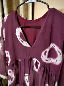 Deep Plum Anarkali Kurta