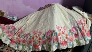Elegant Floral Print Anarkali with Dupatta And Pa