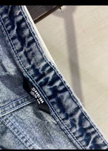 Light Wash Wide Leg Denim Culottes