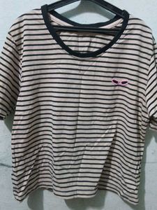 Striped T-Shirt with Sunglasses Detail