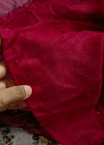 pure tusser silk Maroon Kurta