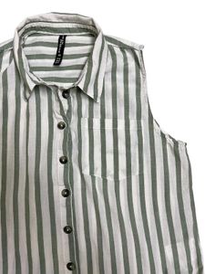 Jean Pascale Sleeveless Tie-Front Blouse