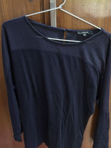madame Navy Blue Long Sleeve Top