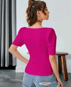 🌸Stylish Pink Puff Sleeve Top🌸