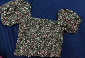 Ketch Floral Print Square Neck Crop Top 🌸