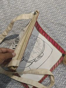 Hand-Painted Music Themed Tote Bag