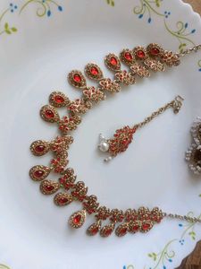 new red color jewelery set