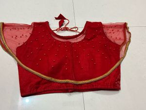 Red Embellished Blouse