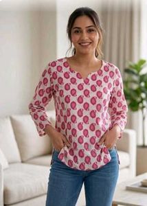 Pink Paisley Print Kurta