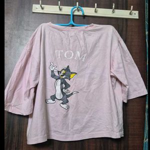Cute Tom and Jerry Pink T-Shirt