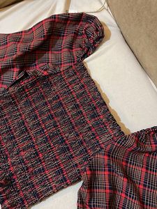 Red Plaid Crop Top