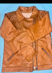 Classic Brown Faux Leather Moto Jacket